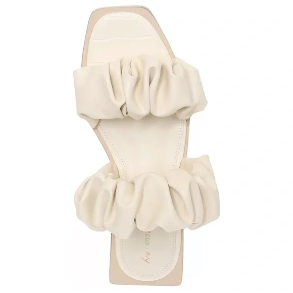 NEW Circus by Sam Edelman Women's Iggy Ruched Slide Sandals Ivory - Picture 3 of 8